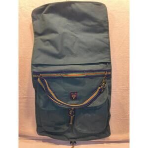 VTG Polo Ralph Lauren Green Hanging Garment Bag Brown Stripe 90s Canvas**Read**